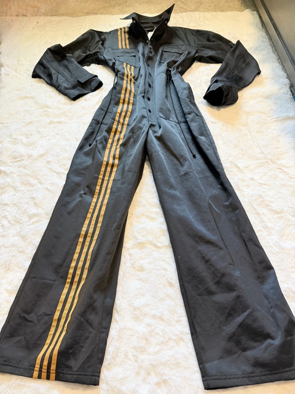 NWT Adidas x Ivy Park 3-Stripes Jumpsuit | Black/Mesa, Unisex L - Picture 5 of 8